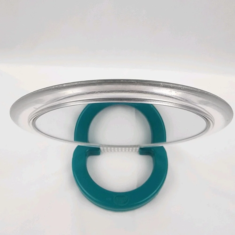 Vintage Rare Teal Two Sided Table Top‎ or Handheld Mirror, Styling & Magnifying